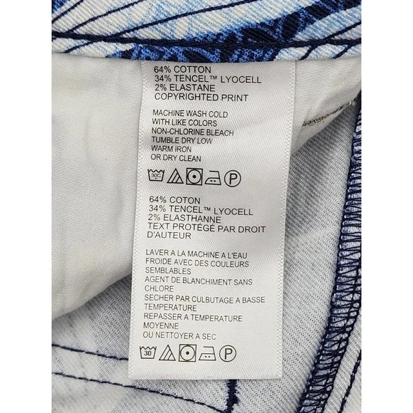 Tommy Bahama Basta Blossoms Crop Pants Denim Island Navy Women Size 28 - Picture 10 of 12